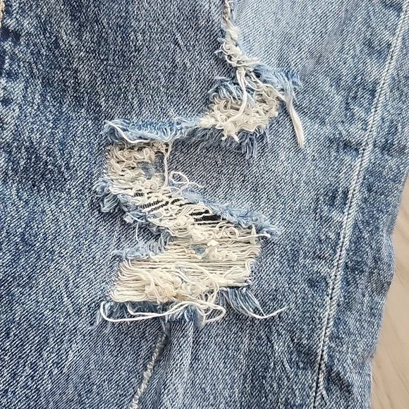 Anthropologie Pilcro The Vintage Straight Distressed Denim High Rise Jeans Sz 25 - Picture 4 of 16